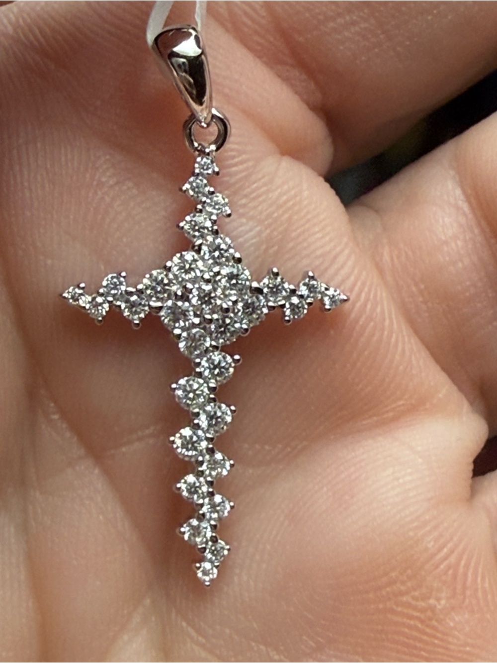 GRA CERTIFIED MOISSANITE DIAMOND 1CT CROSS PENDANT 925 STERLING SILVER NEW - Picture 6 of 13